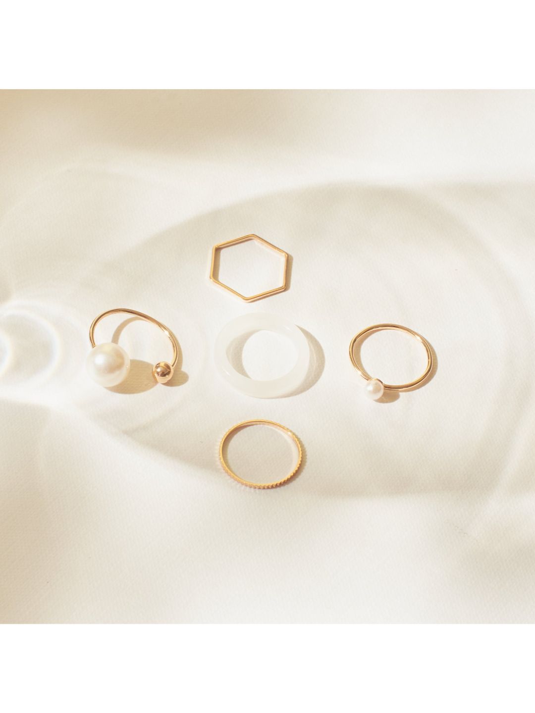 SALTY Set Of 5 Heavenly Stylish Adjustable Finger Ring