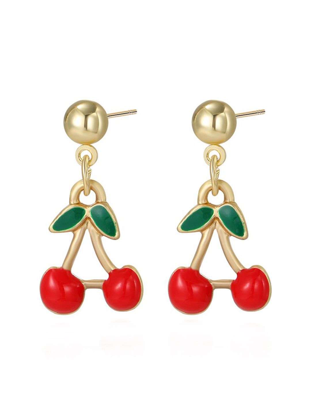 Gold Plated Contemporary Drop Earrings