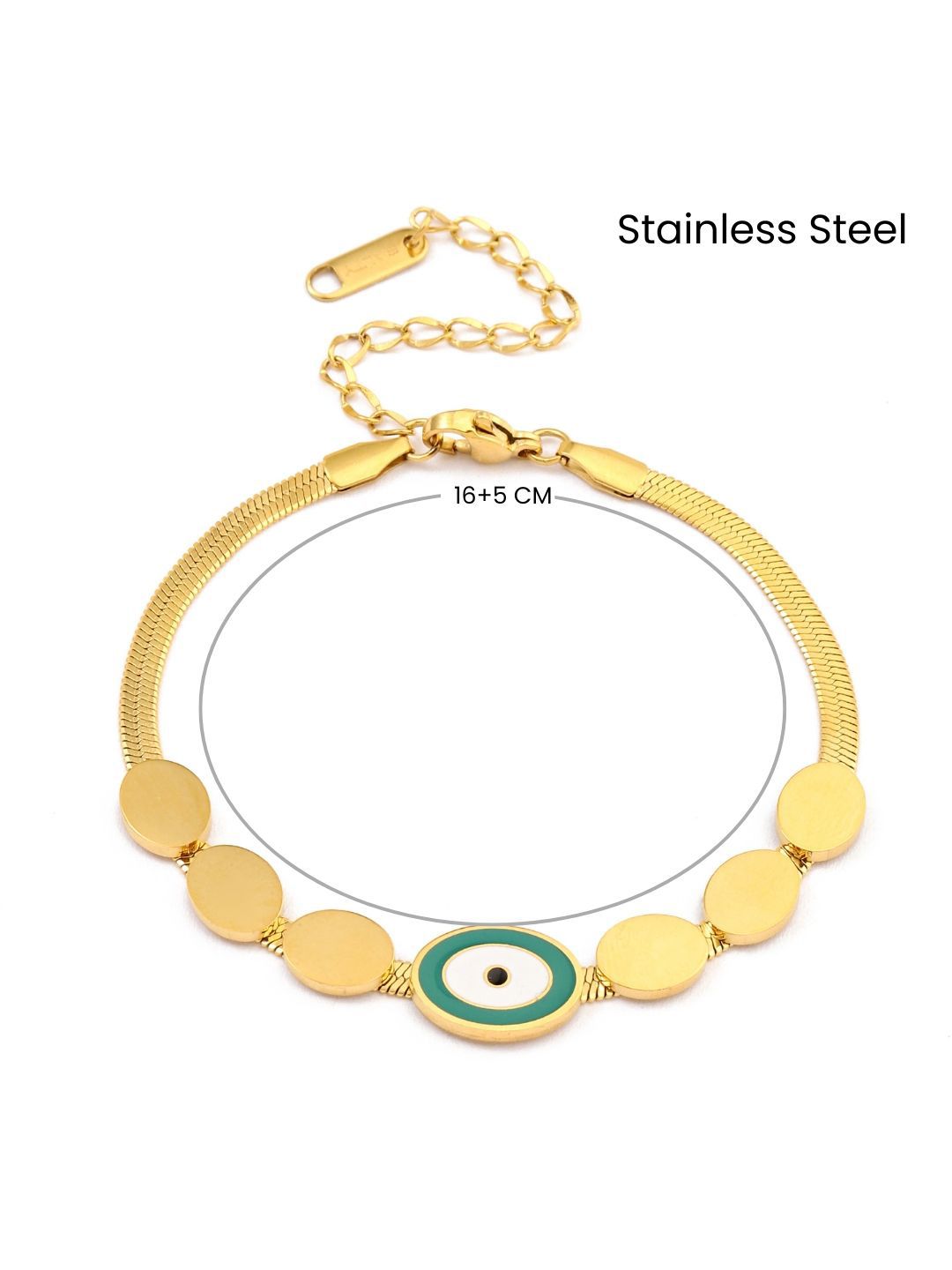 SALTY Stainless Steel Evil Eye Wraparound Bracelet