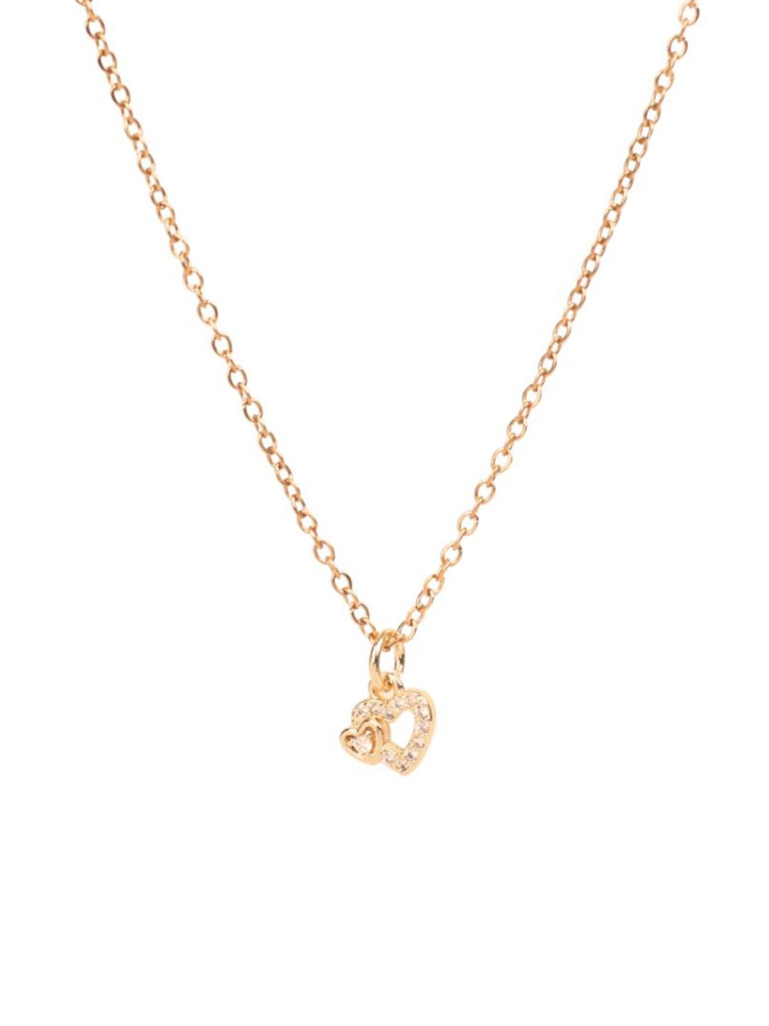 SALTY tone Studded Stainless Steel In-Love Charm Pendant & Chain Jewellery Accessories