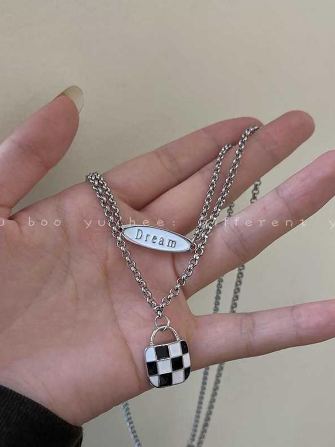 SALTY Stainless Steel Monochromatic Marvel Pendant with Chain
