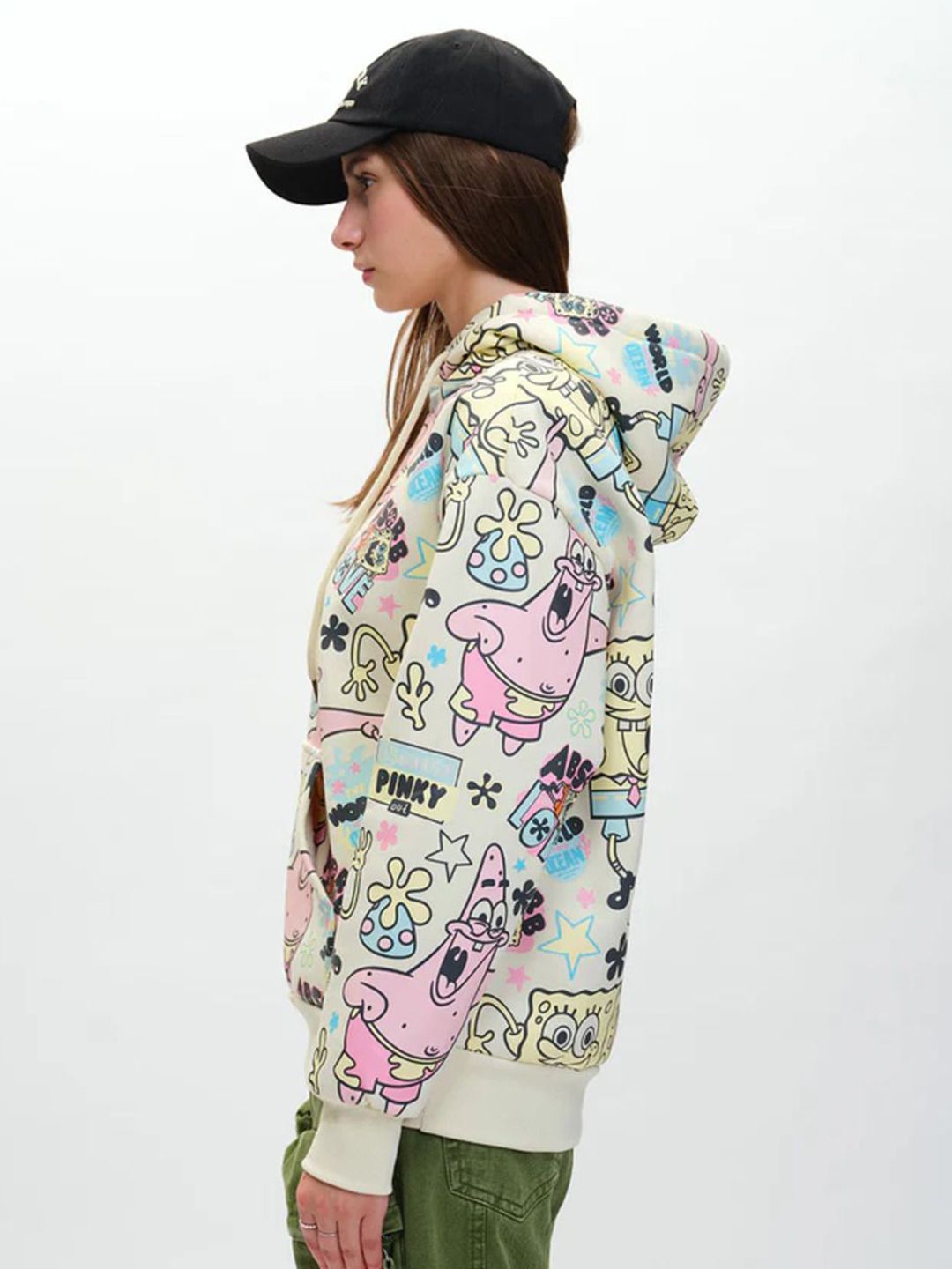 Women SpongeBob All Over Hoodie Sweatshirt