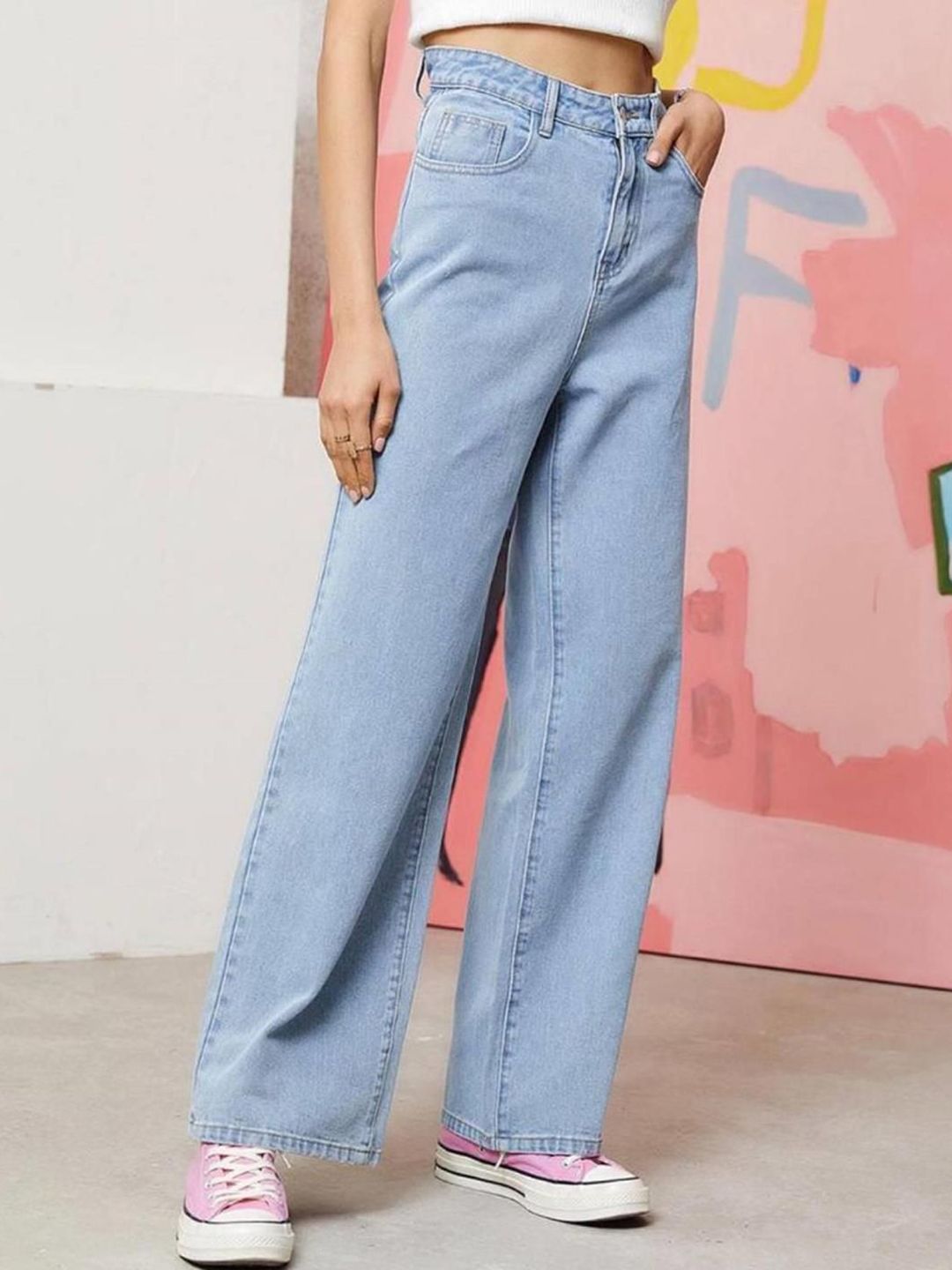 Women Straight Fit High-Rise Stretchable Jeans