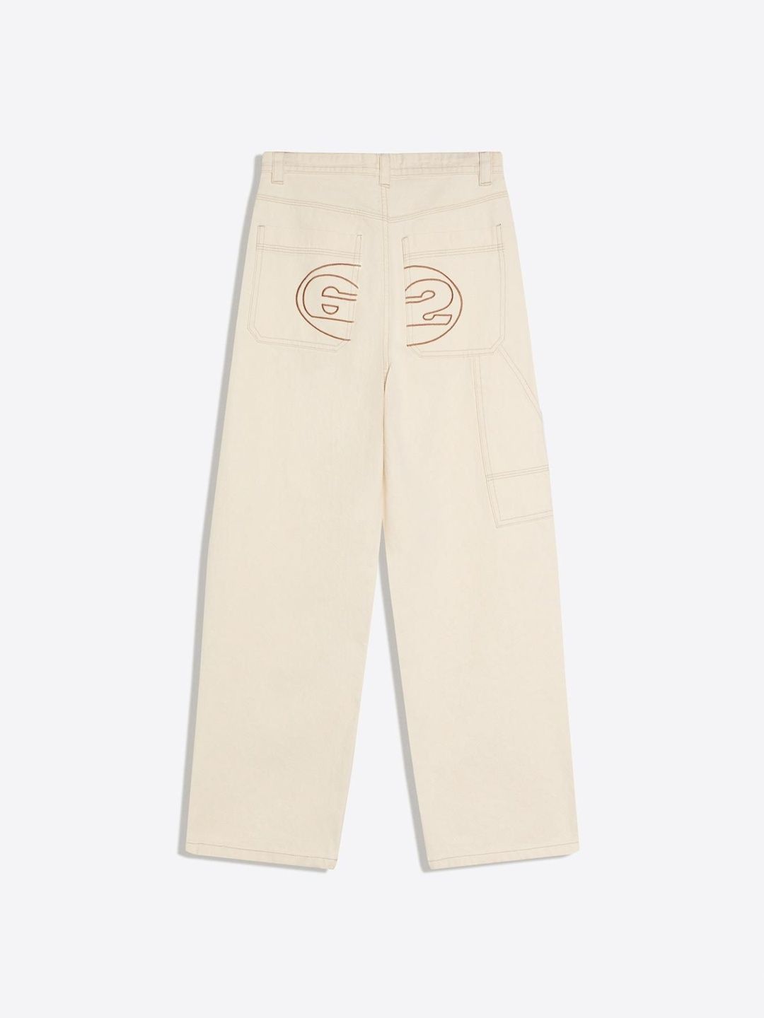 Embroidered neo barrel carpenter jeans