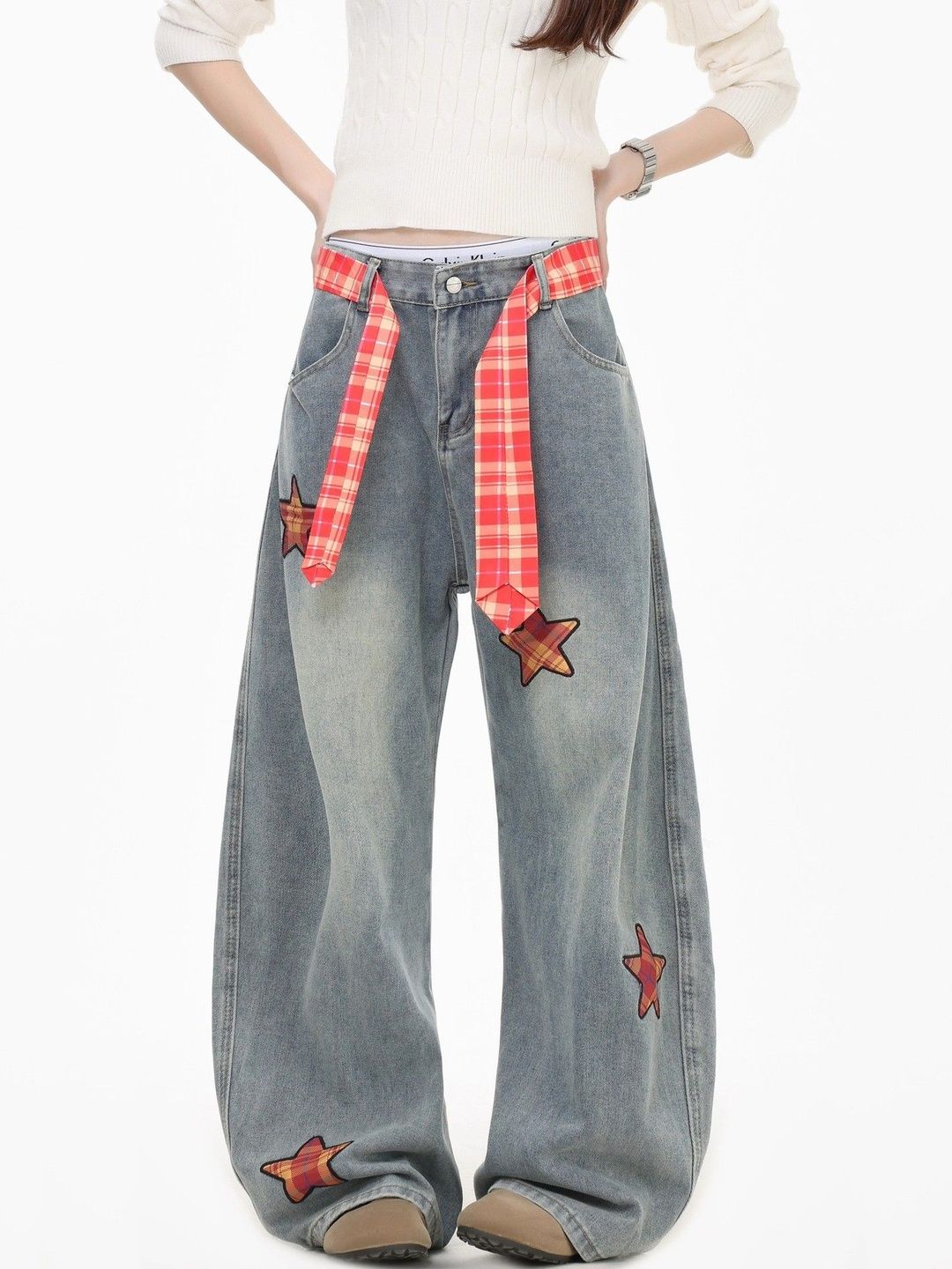 Women Wide Leg High-Rise Light Fade Jeans