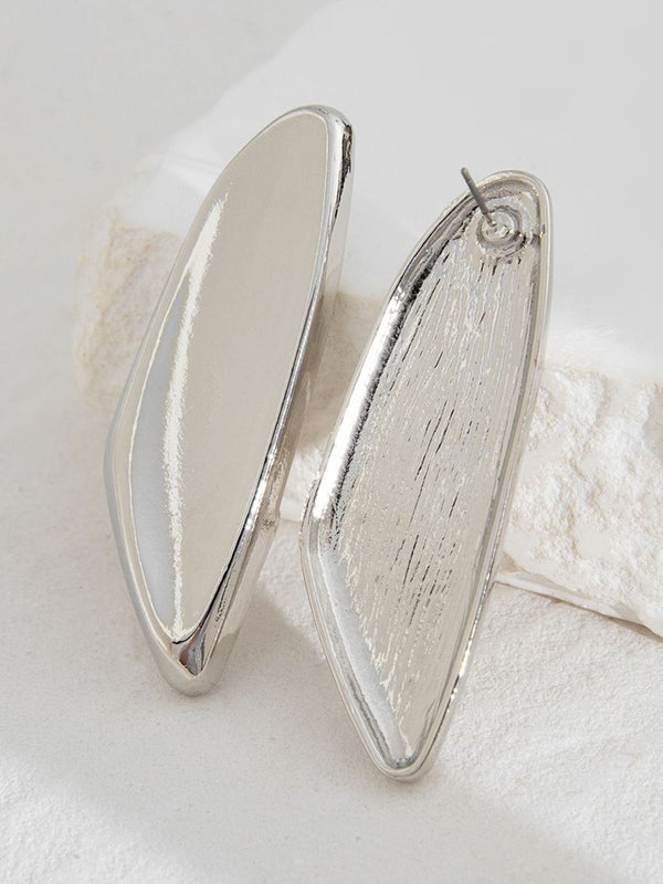 Silver-Plated Contemporary Drop Earrings