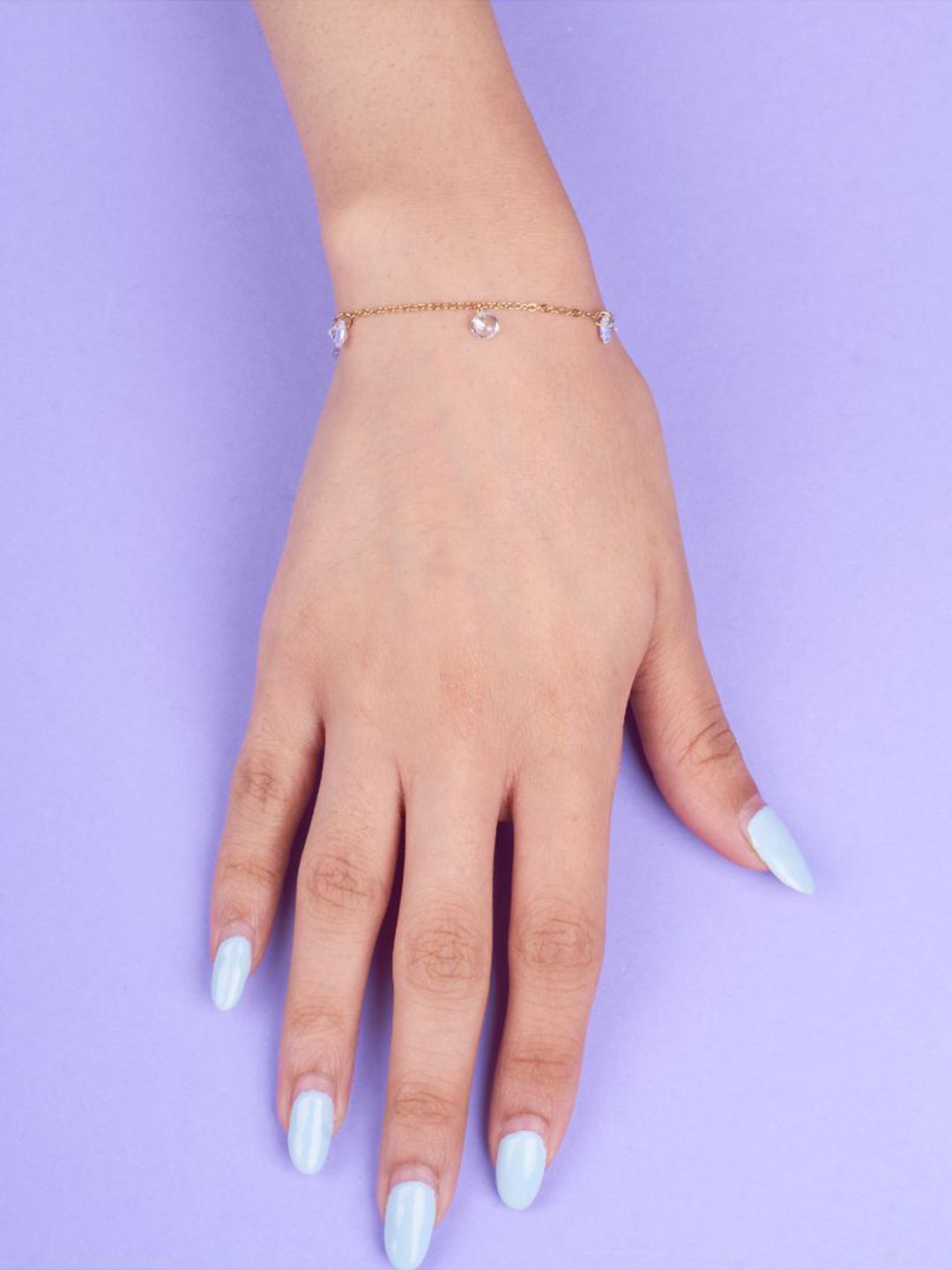 SALTY Stainless Steel Stone Studded Link Bracelet