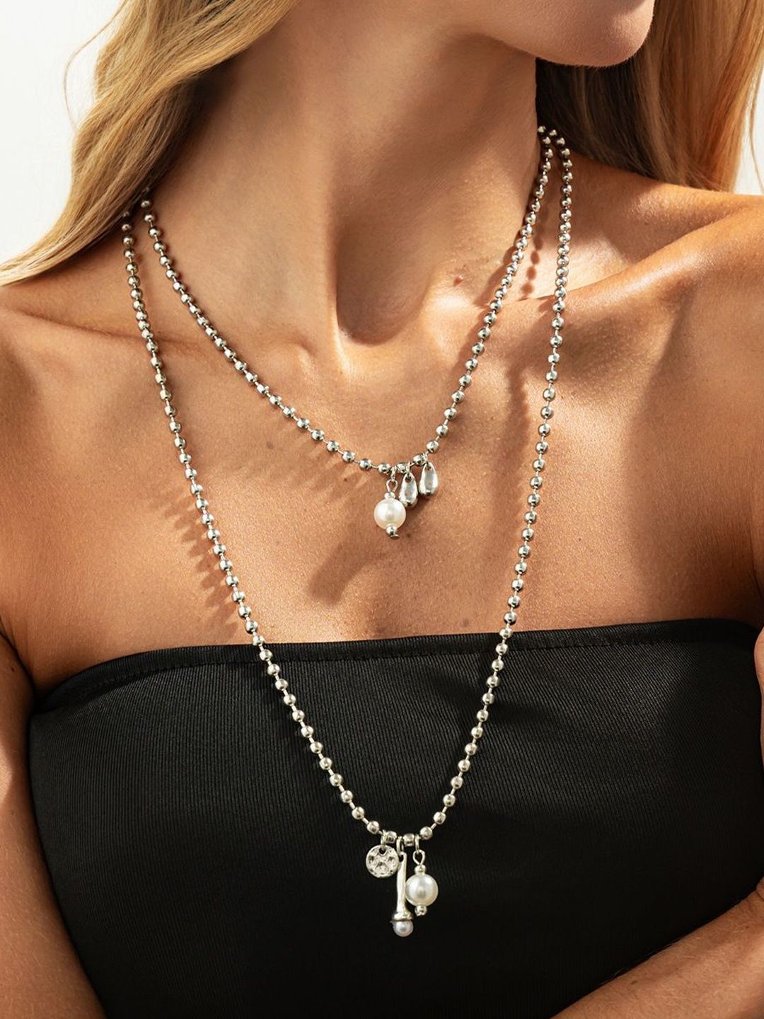 Silver-Plated Enamelled Necklace