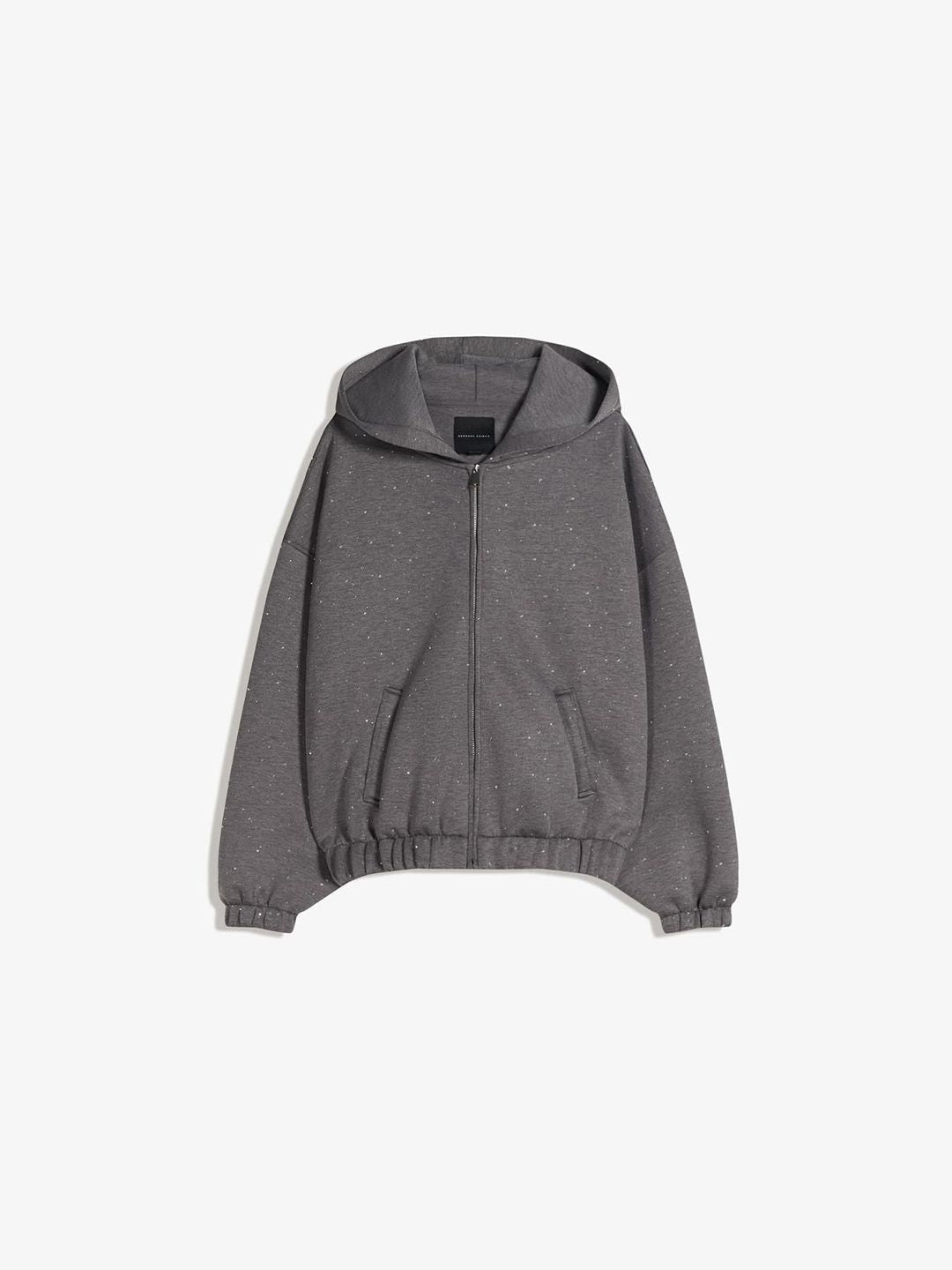 Shimmery neoprene-effect hoodie