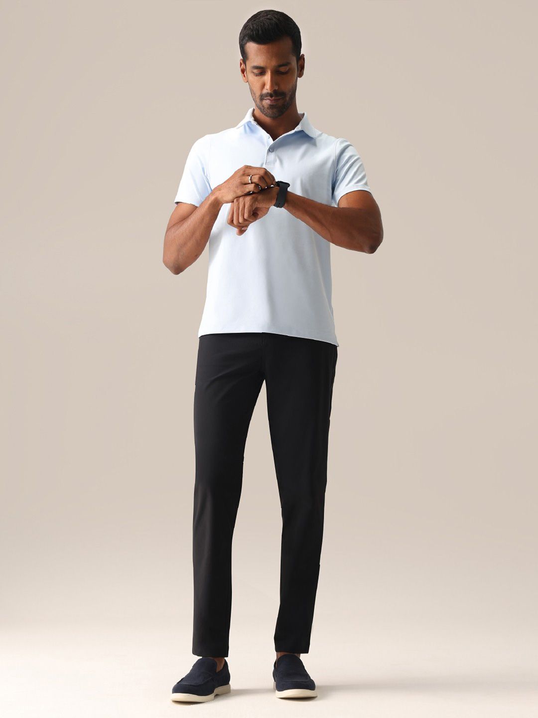 Men's  Black Solid Regular Fit The Legendary Pants