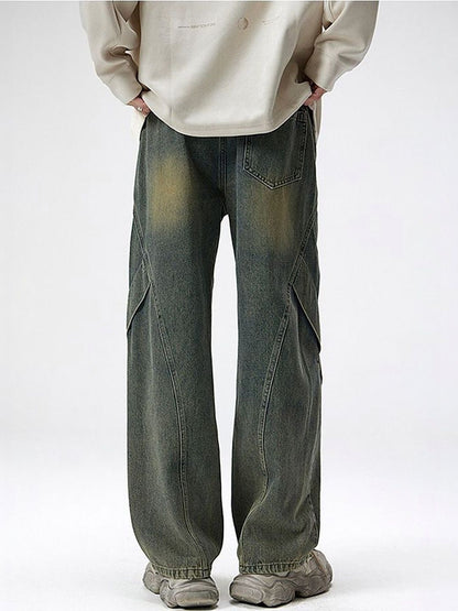 Men Wide Leg Mid-Rise Medium Jeans