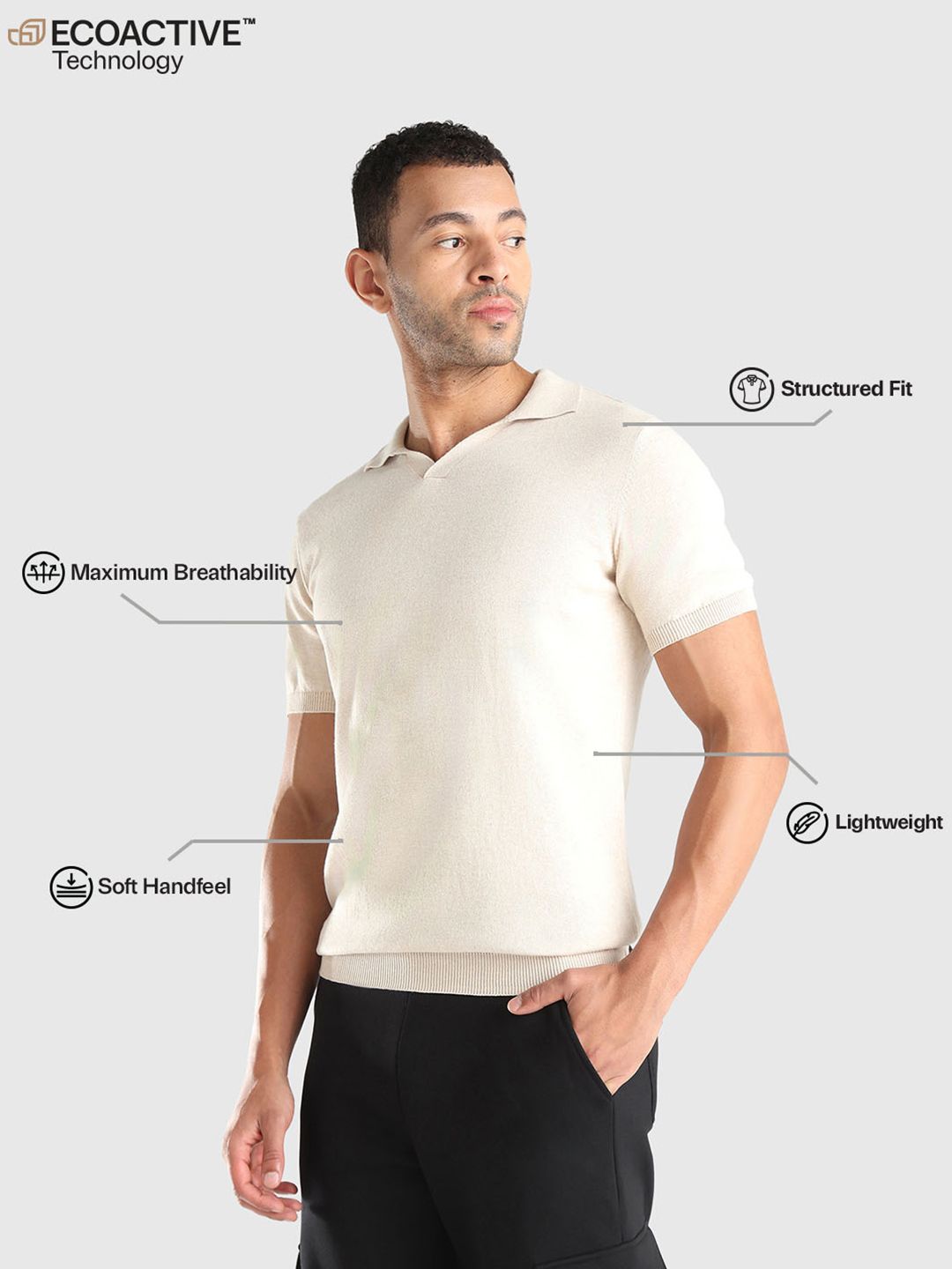 Men Solid Polo Collar Pure Cotton T-shirt