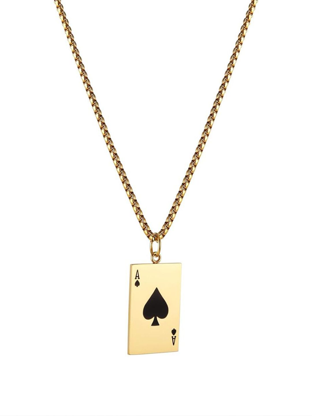 SALTY Men Square Royal Flush Pendants with Chains