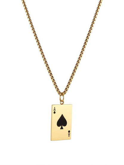 SALTY Men Square Royal Flush Pendants with Chains