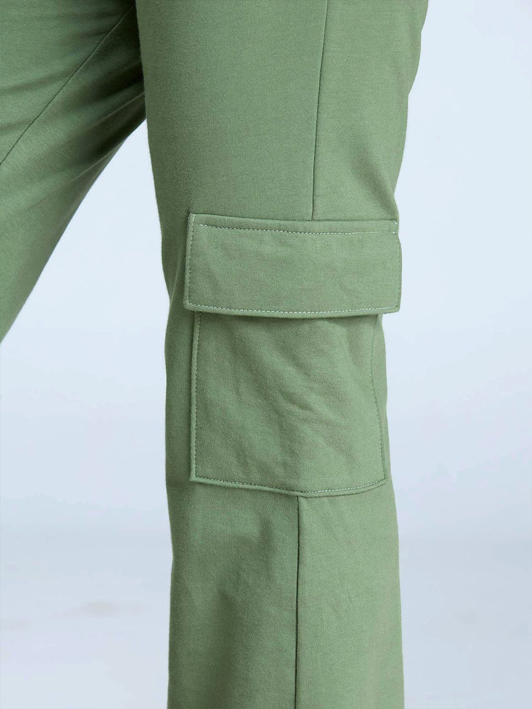 Olive Wide Cargo Joggers