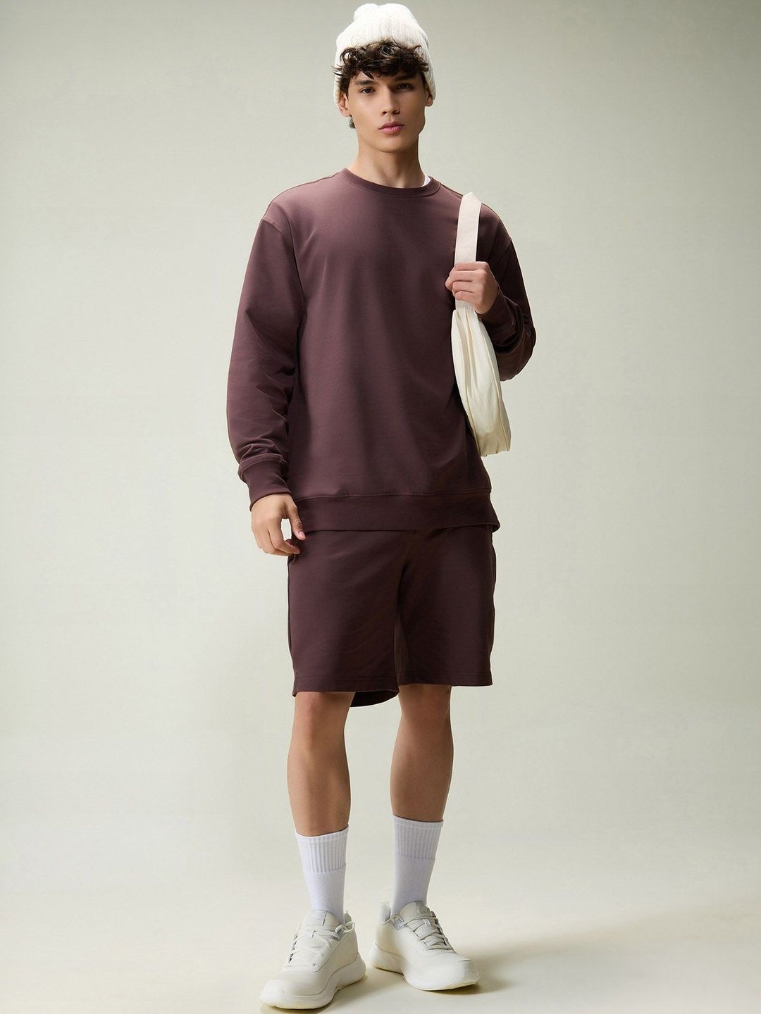 Brown Cotton Leisure Shorts