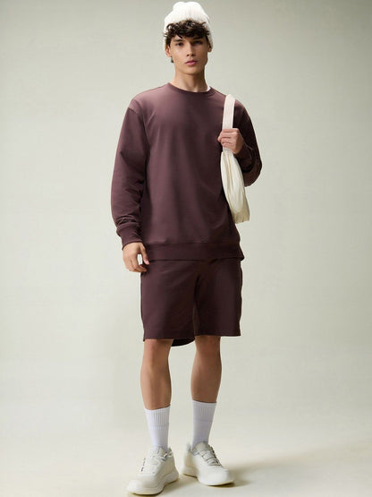 Brown Cotton Leisure Shorts