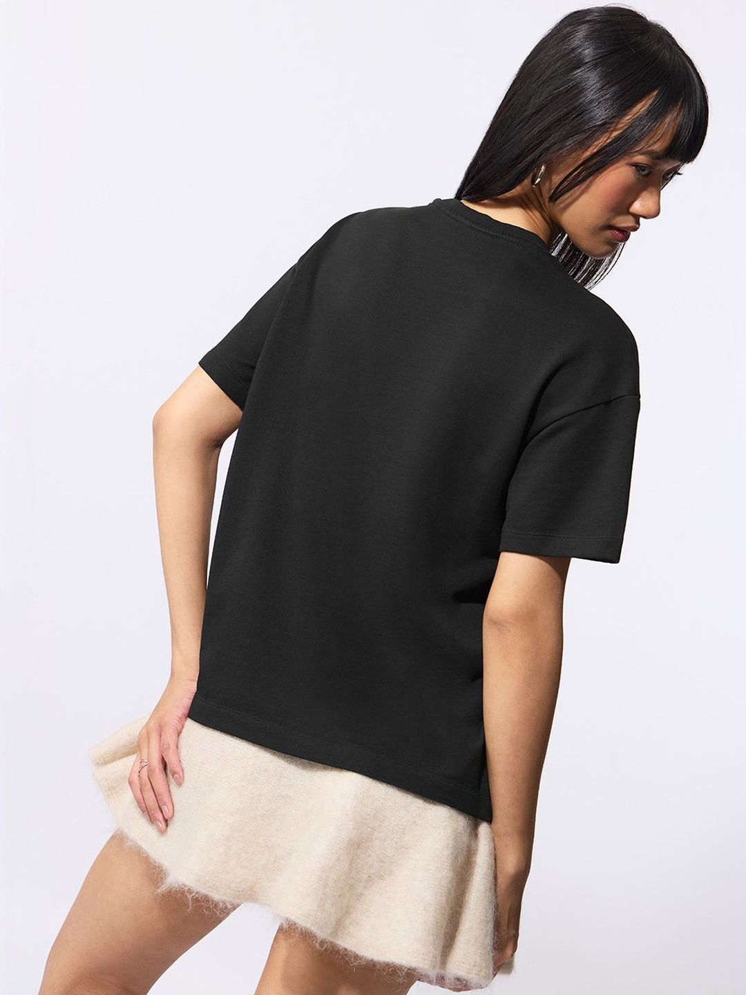 Women Printed Drop-Shoulder Sleeves T-shirt