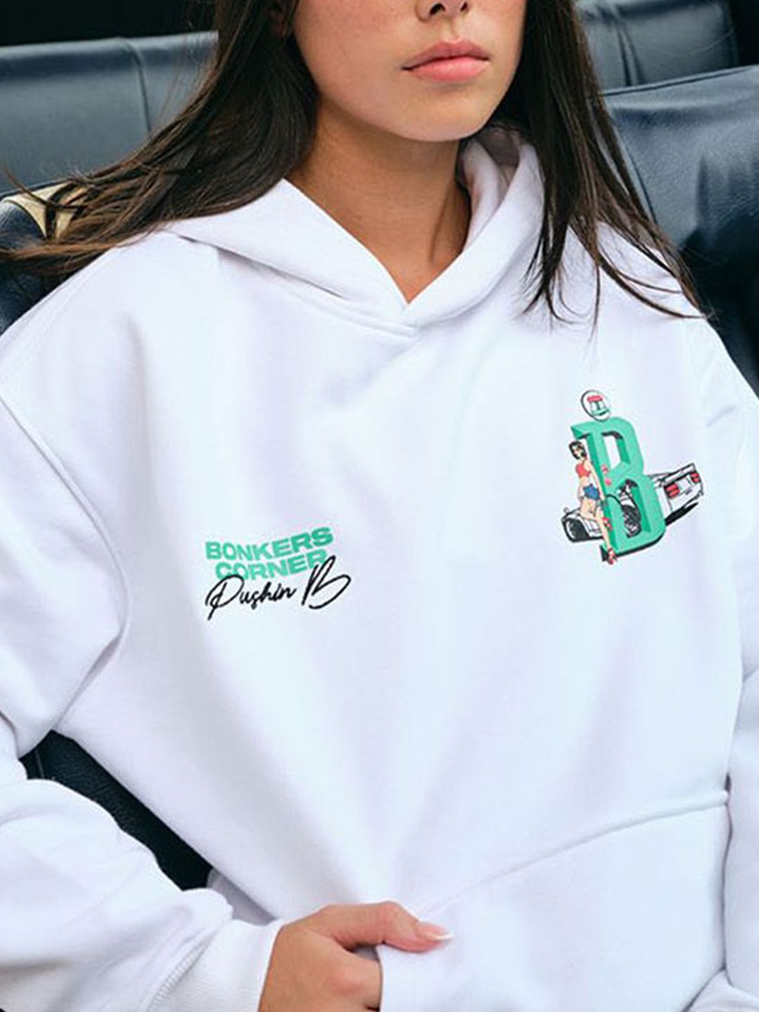 Women Printed Hooded Sweatshirt