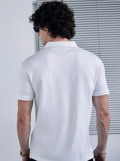 Men Solid Polo Collar T-shirt