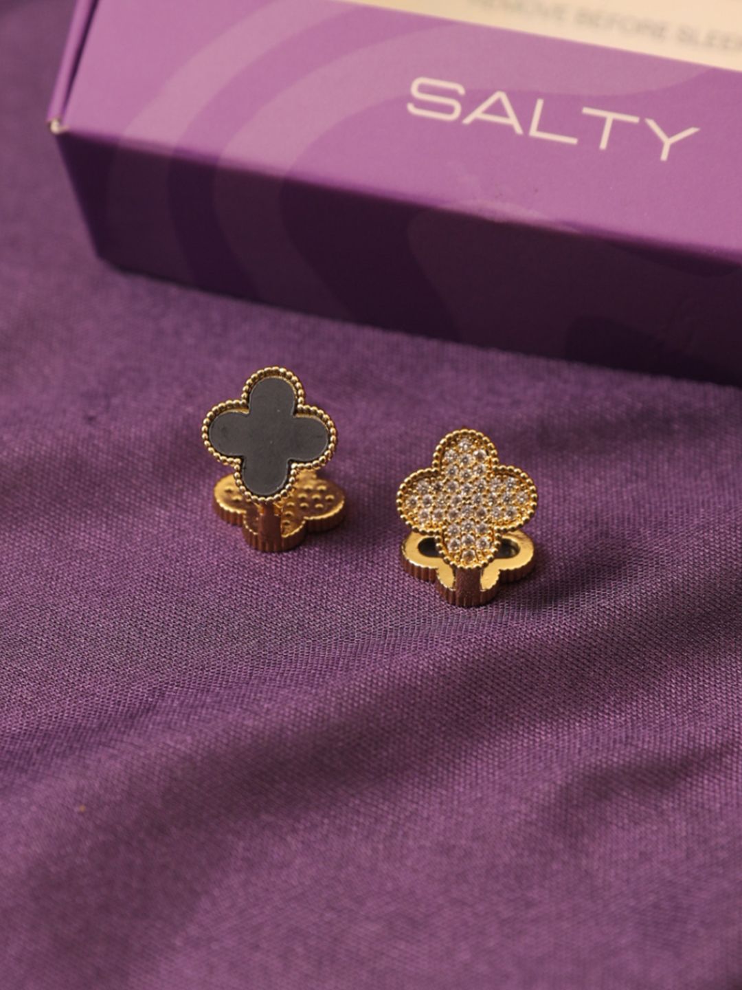 SALTY Gold-Plated Contemporary Studs Earrings