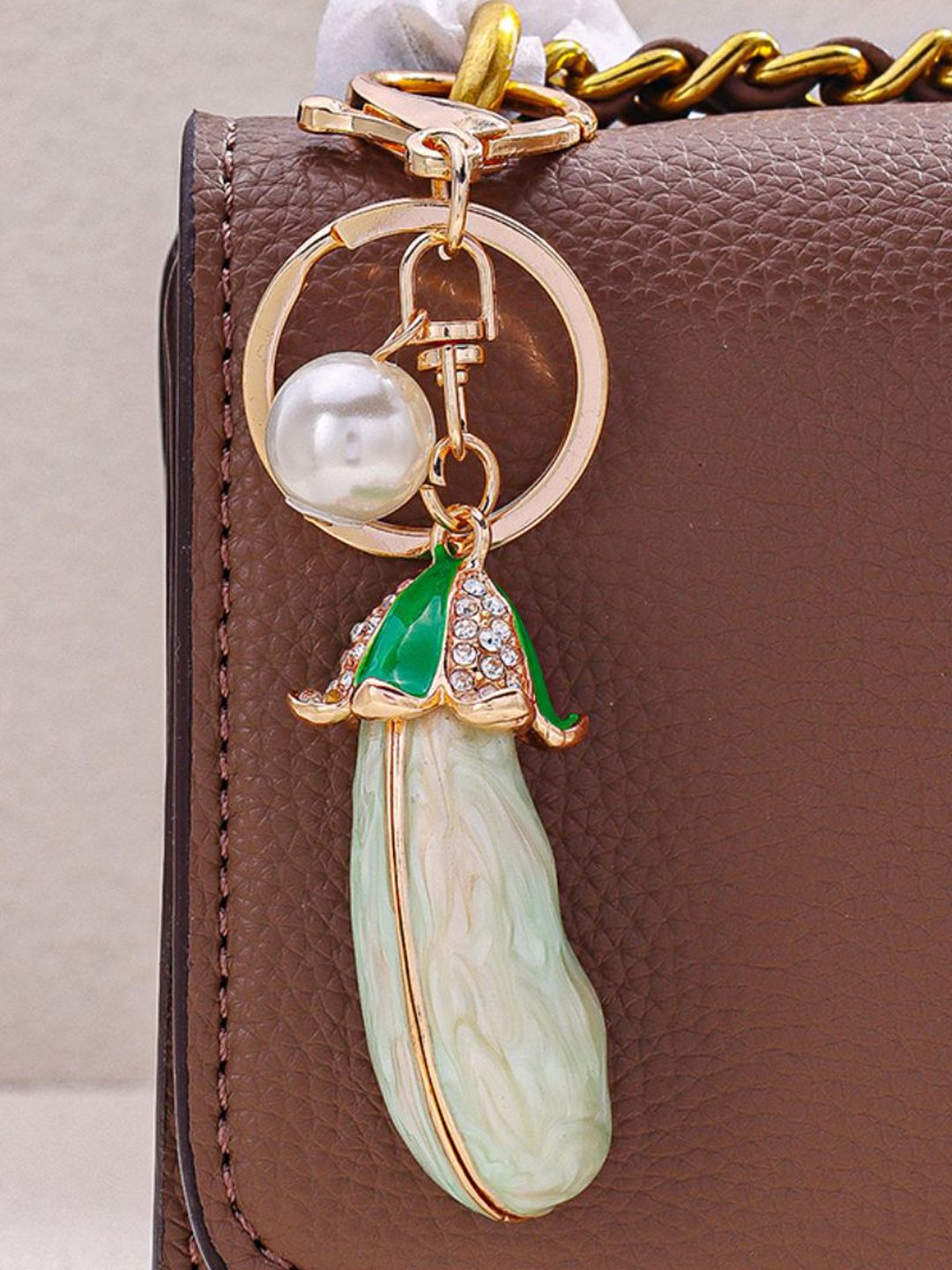 SALTY Yellow & Green Embellished Bag & Purse Peas Charm