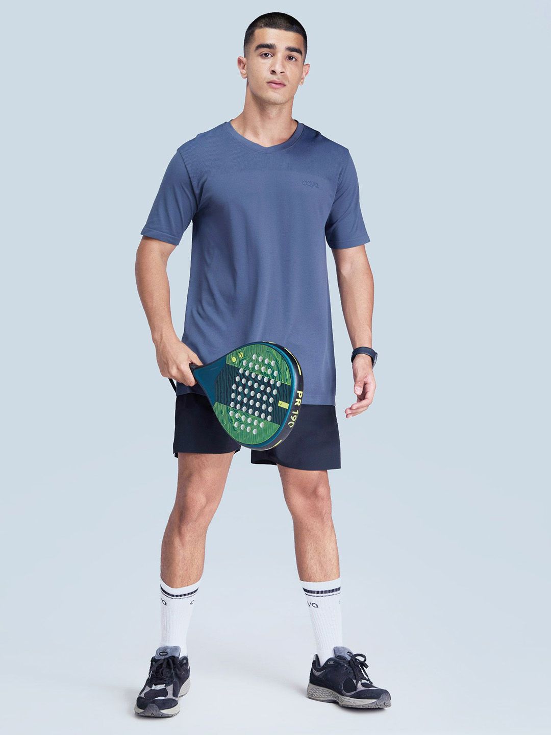 Men Extended Sleeves Ash Pulse Seamless T-shirt