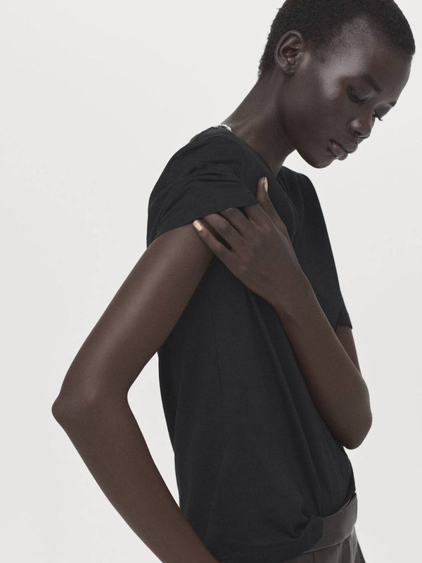 V-Neck Pure Cotton T-shirt