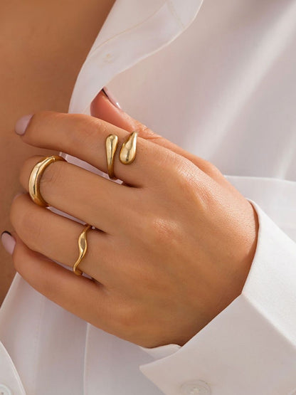 Set of 3 Gold-Plated Finger Ring