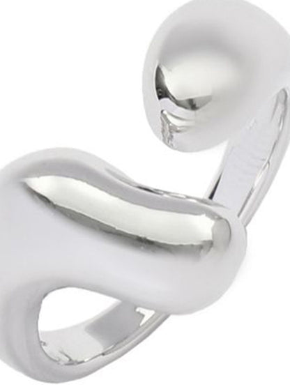 SALTY Chunky Molten Metal Silver Ring For Women & Girls Stylish Adjustable Finger Ring