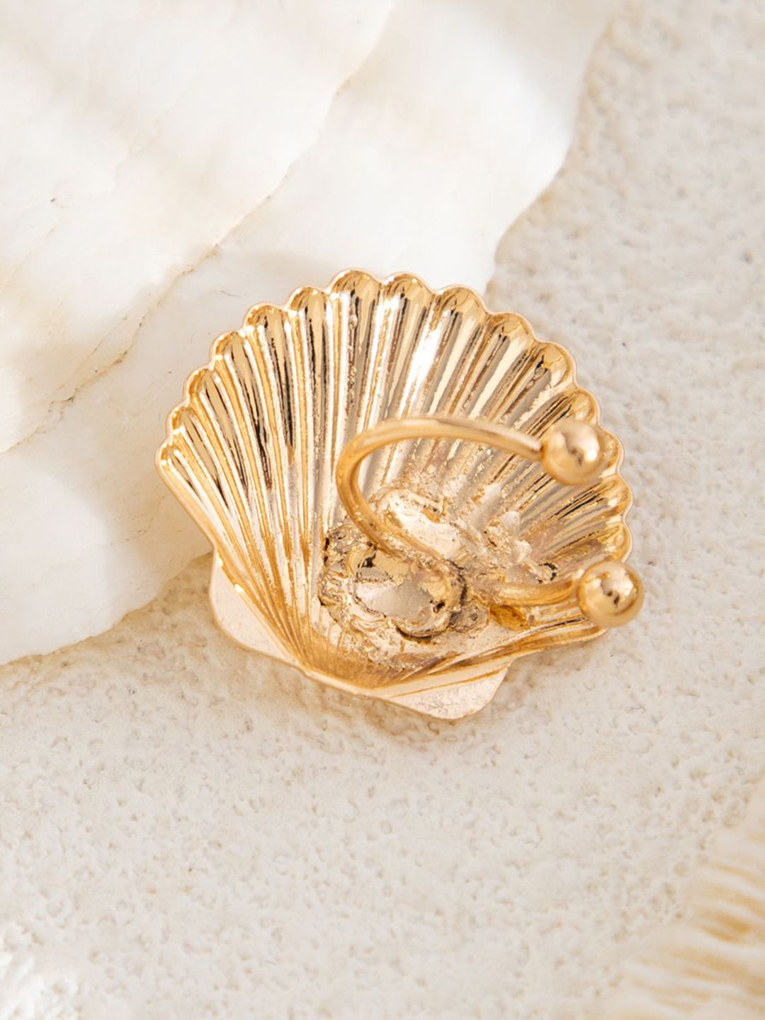 Gold Plated Contemporary Ear Cuff