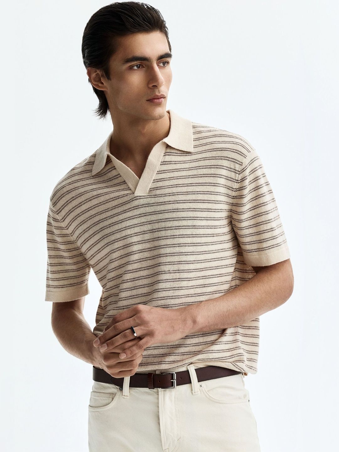 Linen-blend Polo Shirt