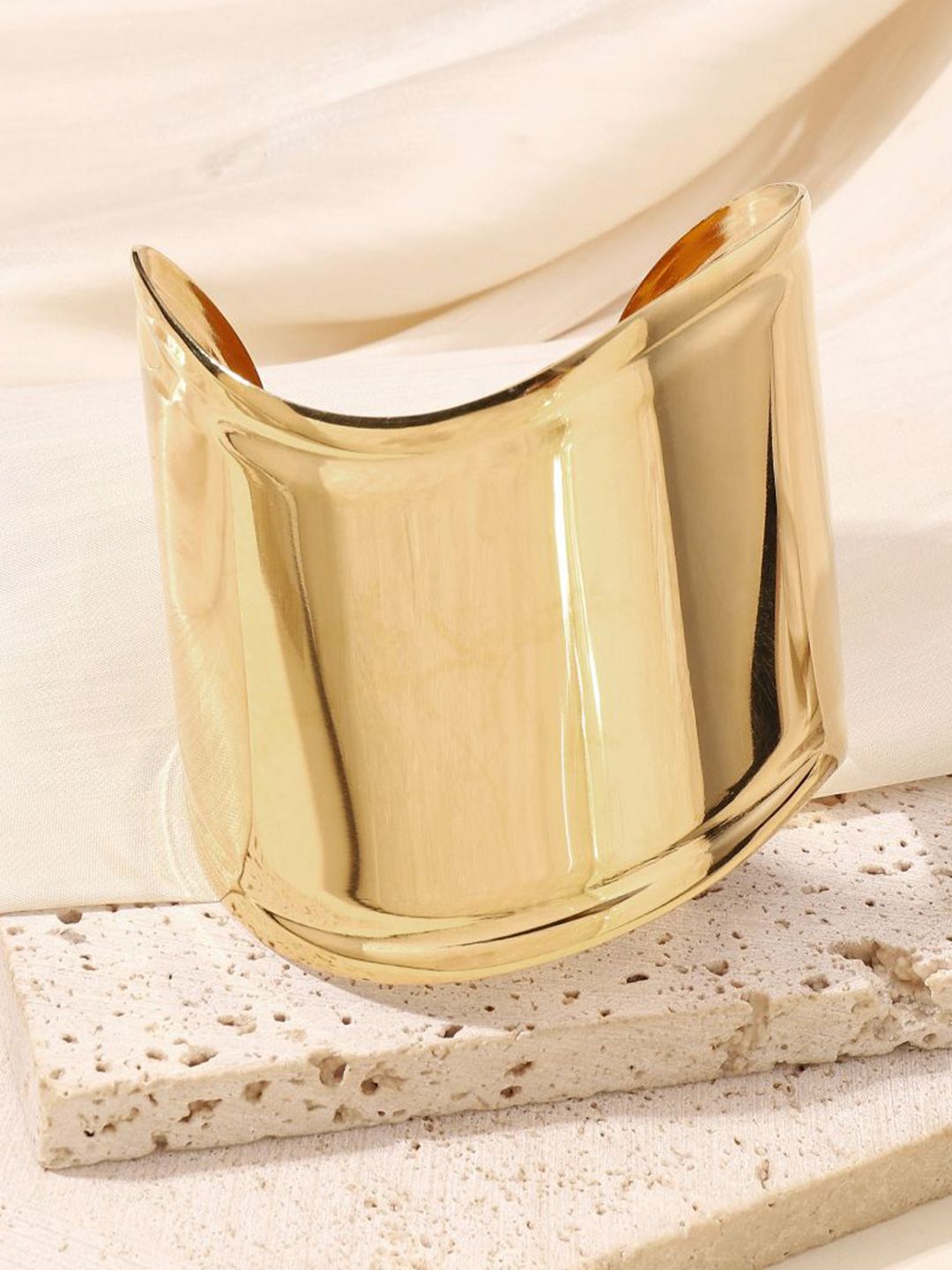 SALTY Gold-Plated Big Bold Cuff Bracelet