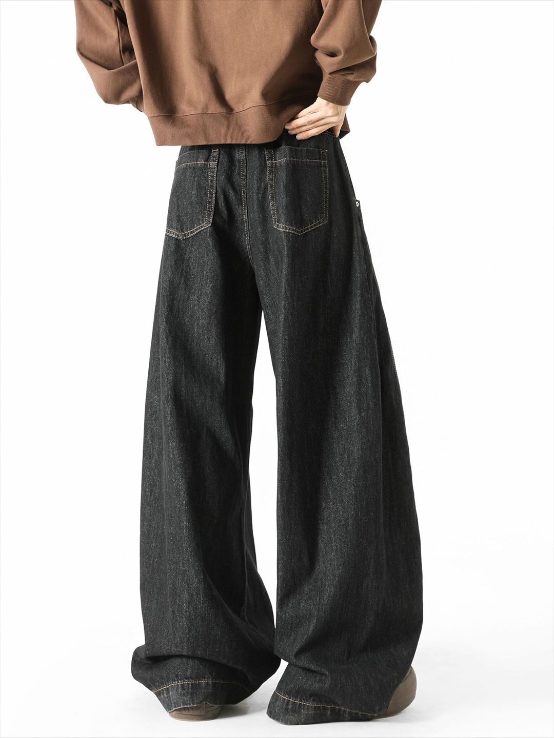Men Wide Leg Light Fade Jeans