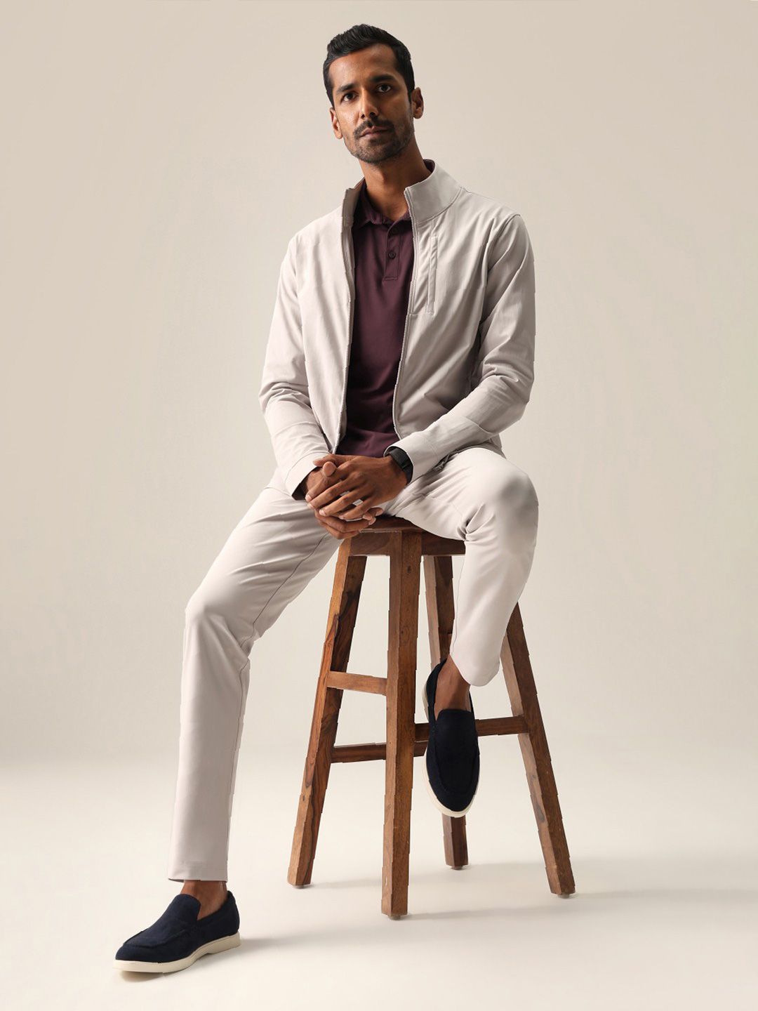 Men's Beige Solid Regular Fit The Legendary Pants