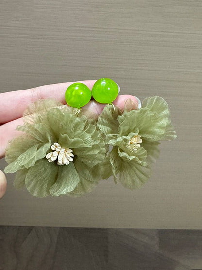 Artificial Beaded Floral Shaped Drop Earrings