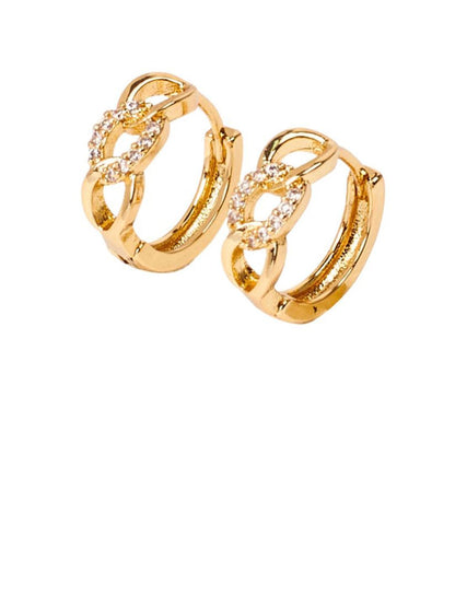 SALTY Sunehri Artificial Stones Studded Circular Studs