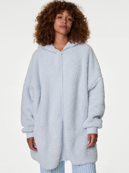 Teddy Fleece Hooded Lounge Cardigan