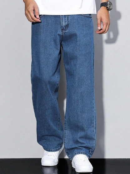 Men Straight Fit Mid-Rise Stretchable Jeans