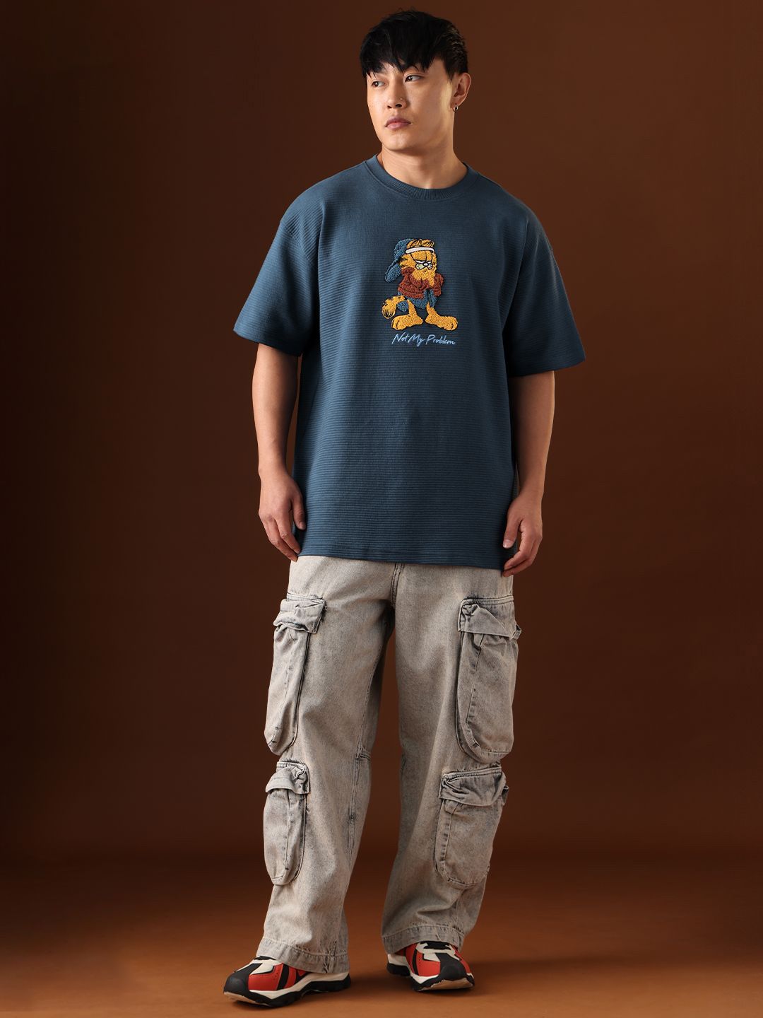 Men Oversized Ottoman Teal Tshirts