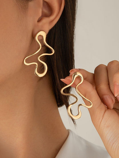 Gold-Plated Classic Chunky Drop Earrings
