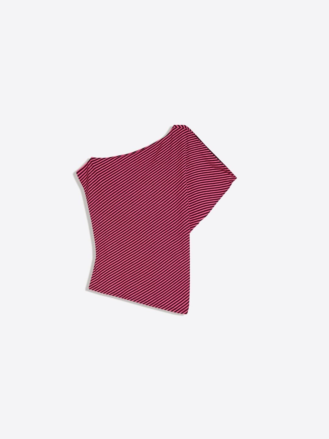 Asymmetric print short sleeve T-shirt
