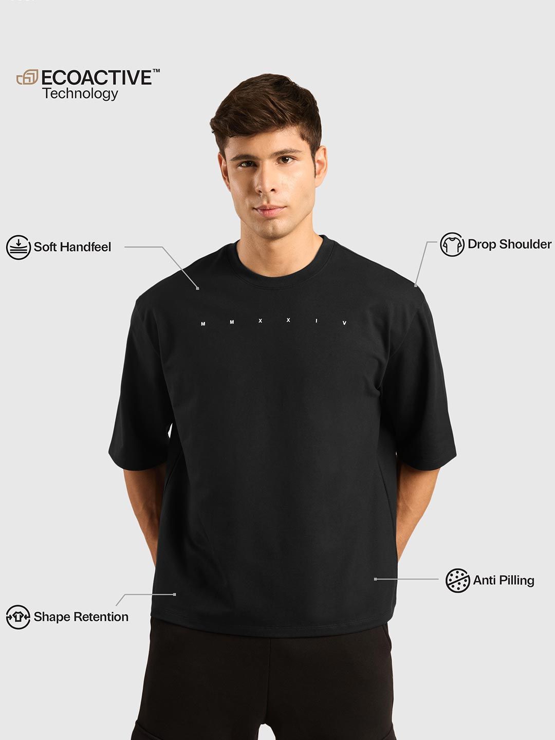 Men Graphic Printed Round Neck Cotton Oversized T-shirt