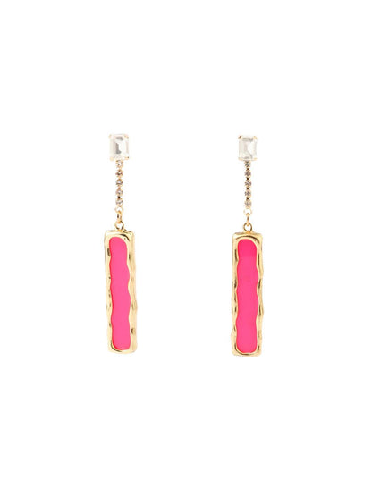 SALTY Rhinestone Beaded Contemporary Drop Earrings