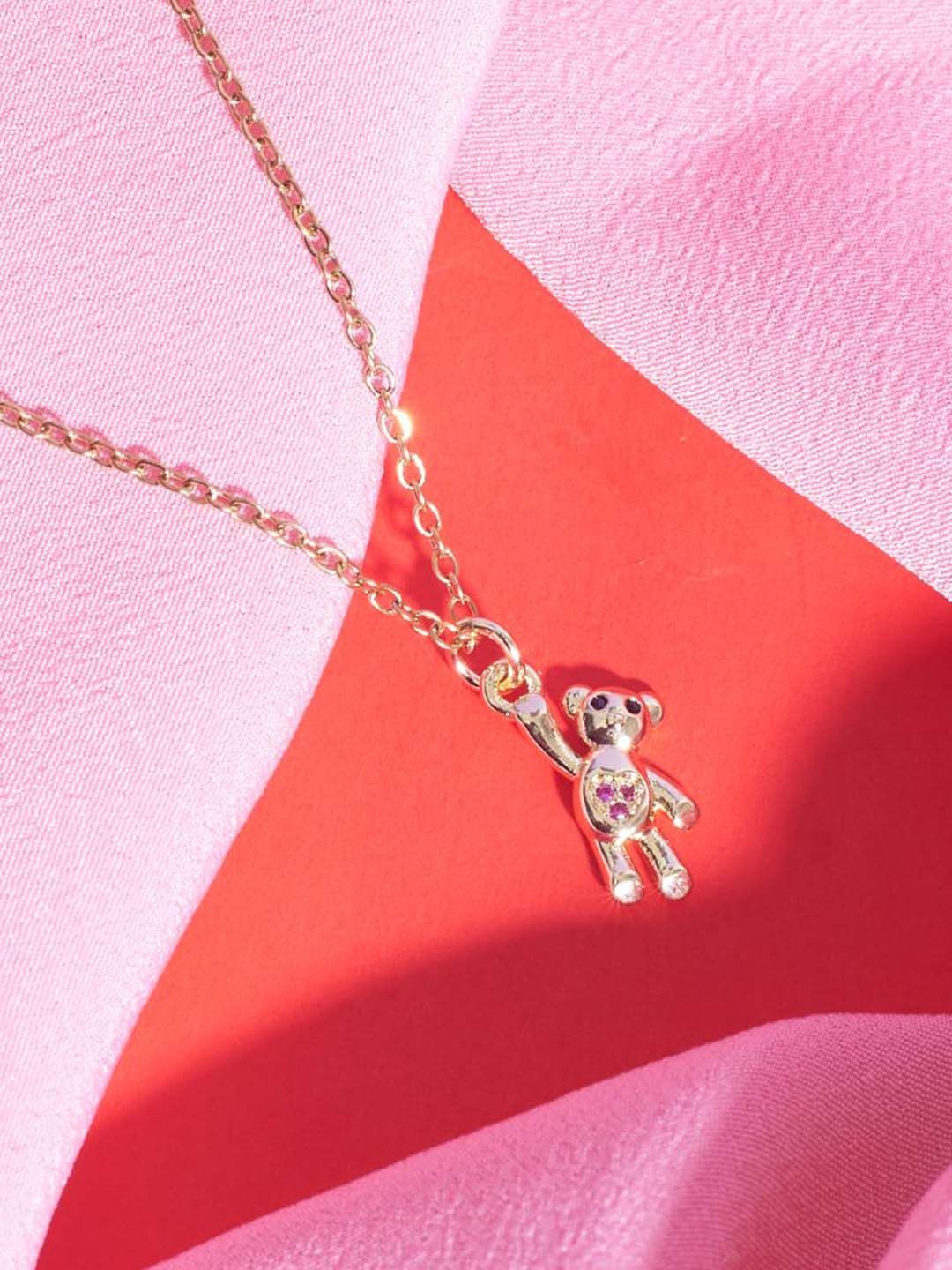 SALTY Teddy Charm Stainless Steel Pendant & Chain Jewellery Accessories