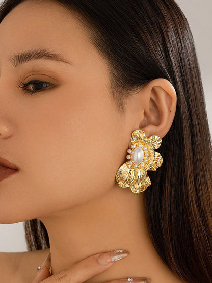 Gold-Plated Floral Studs