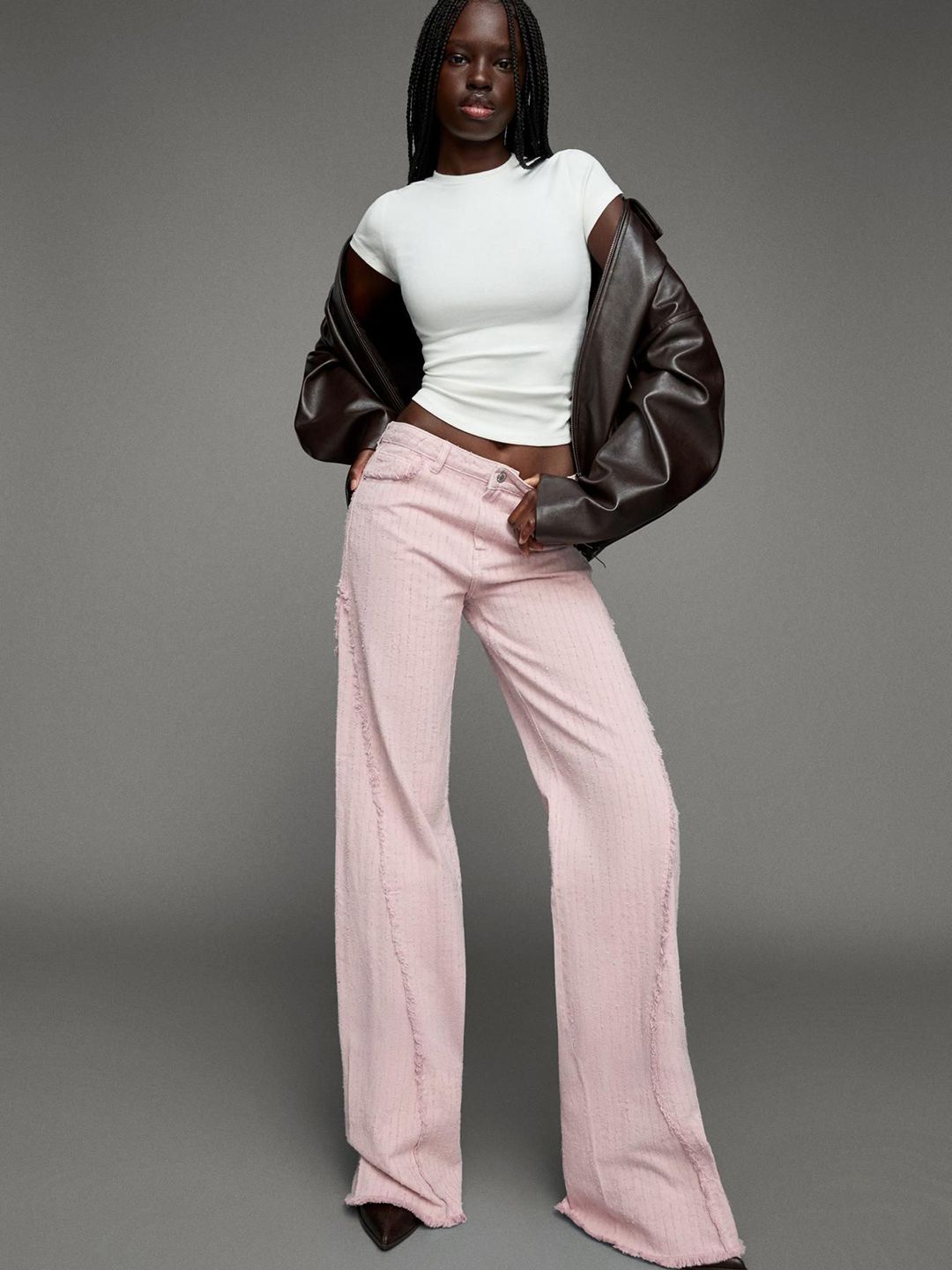 Textured Flared Jeans