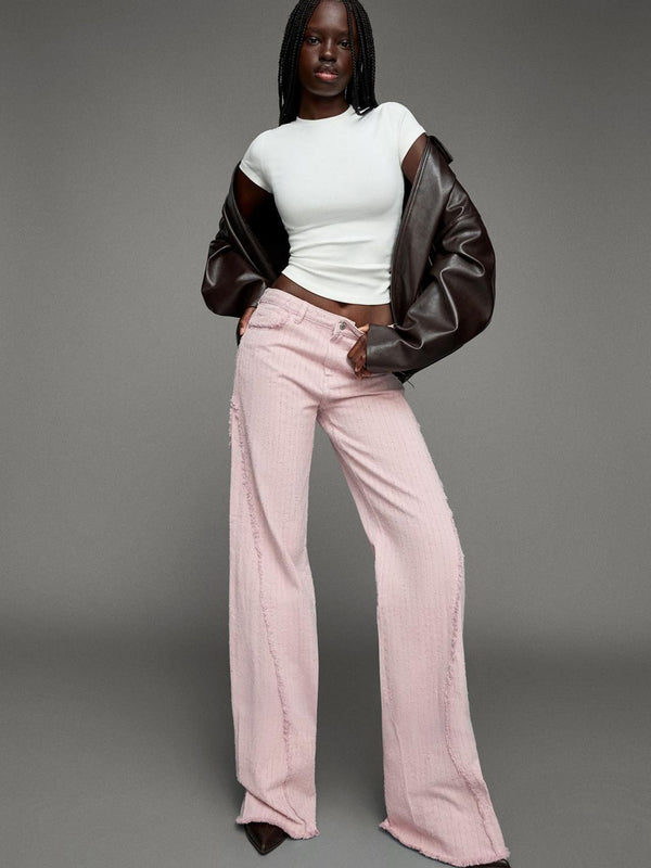 Textured Flared Jeans