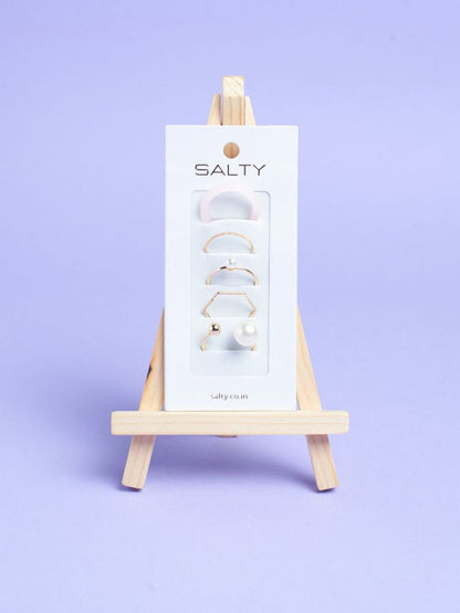 SALTY Set Of 5 Jamila Stylish Adjustable Finger Ring