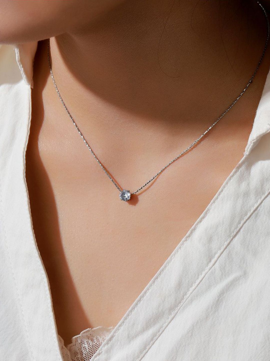 SALTY Stainless Steel Artificial Stones Studded Chain